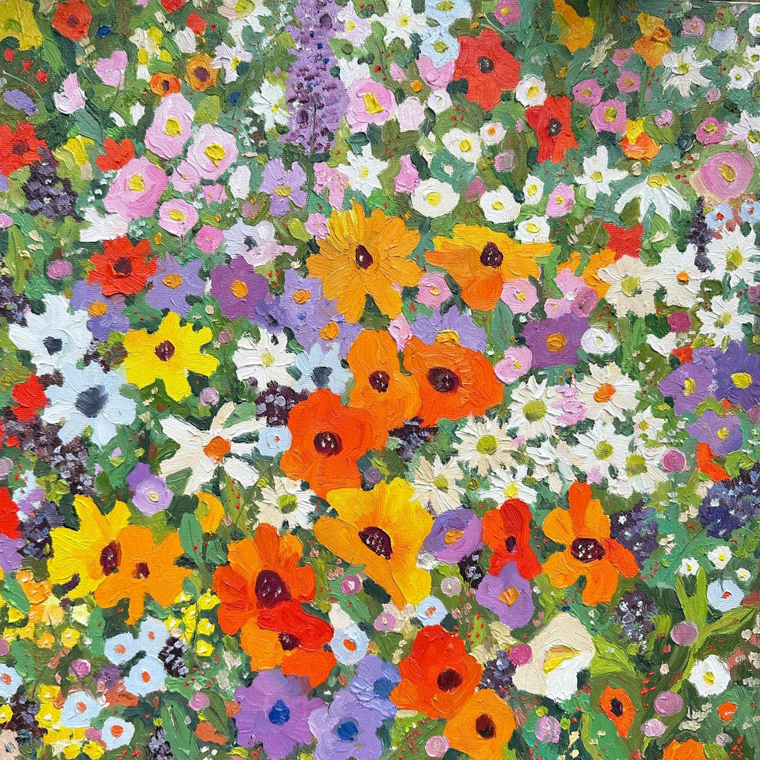 Mosaïque de fleurs des champs