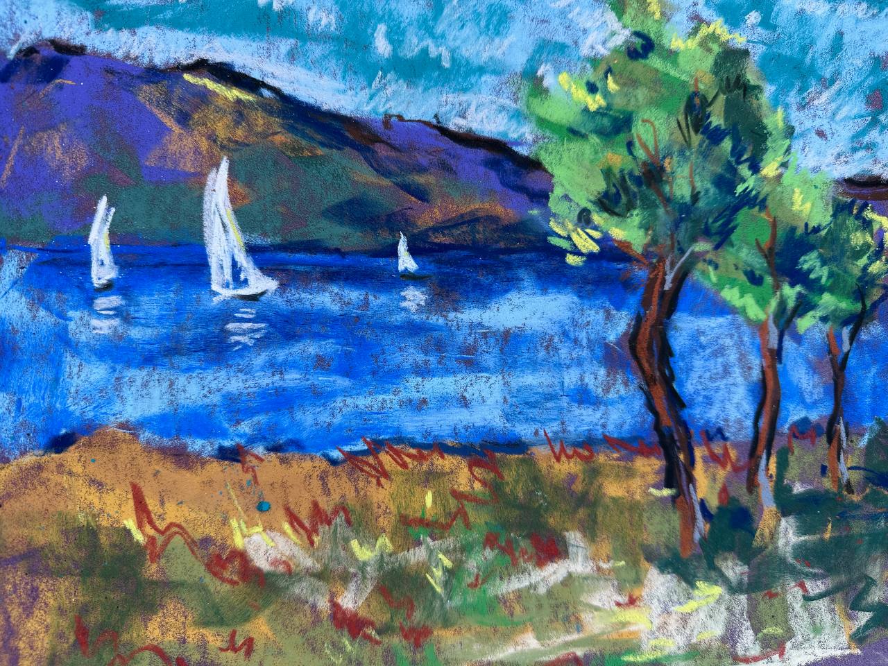 Vivid Landscape with Sailboats