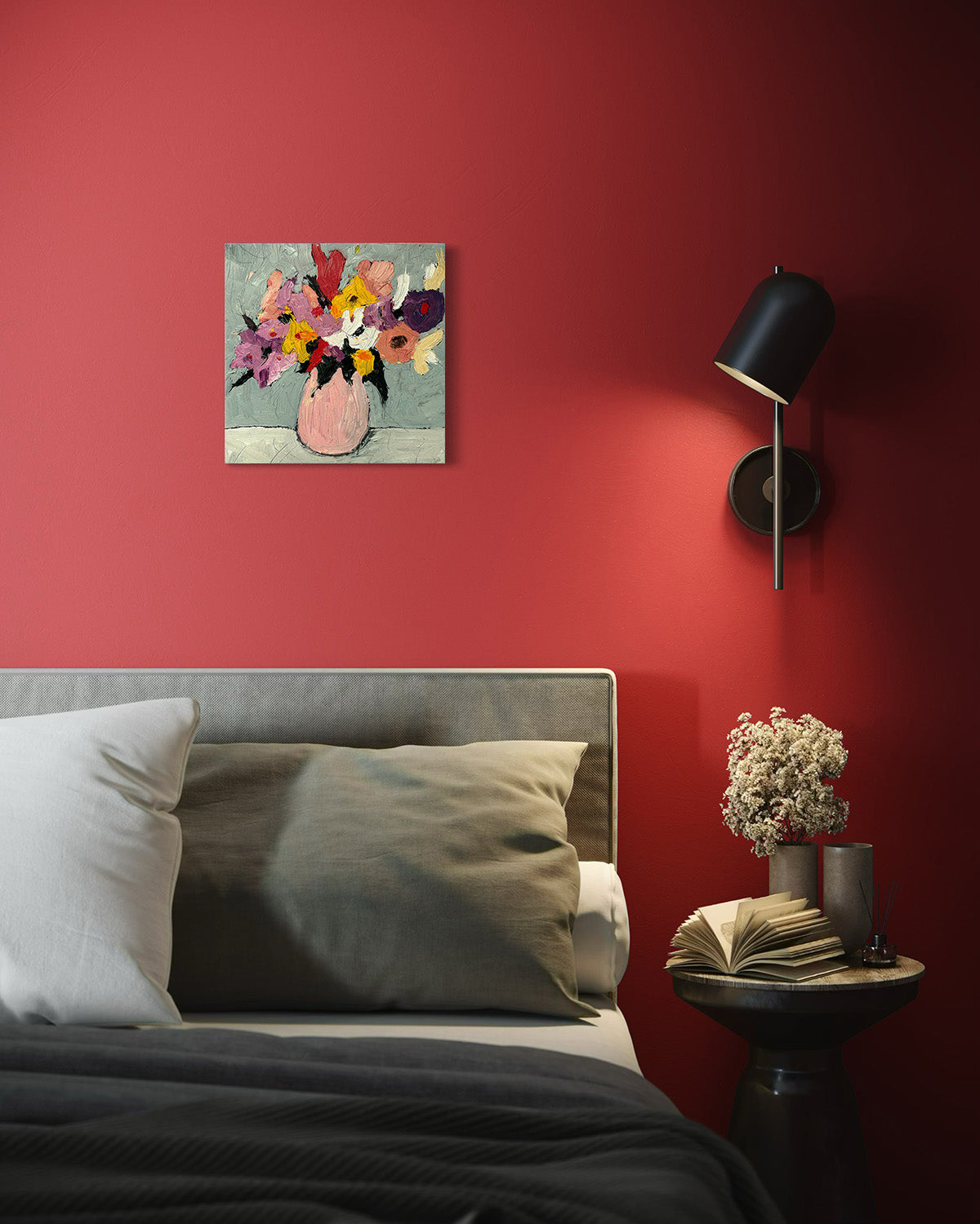 Flowers on a Gray Background