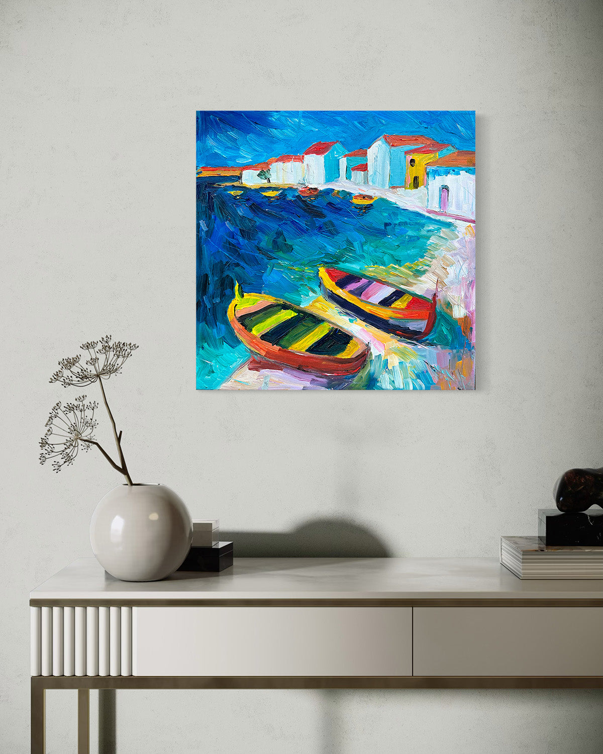 Seaside Shore with Boats