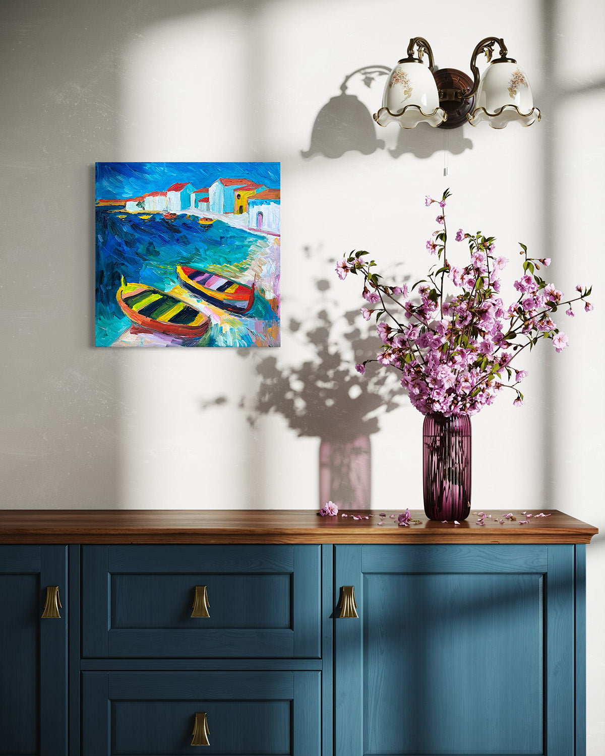 Seaside Shore with Boats