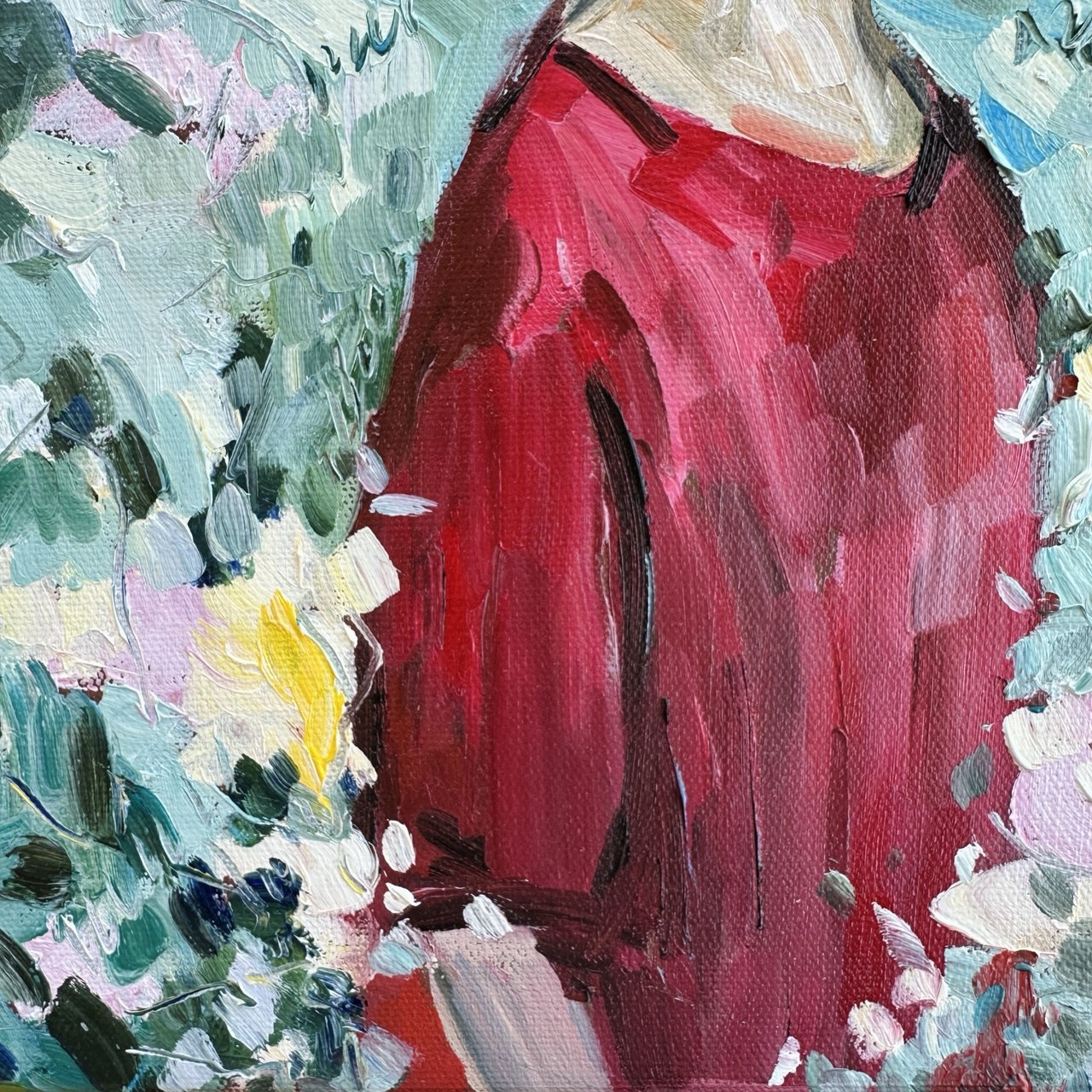 Fleurs sur orange