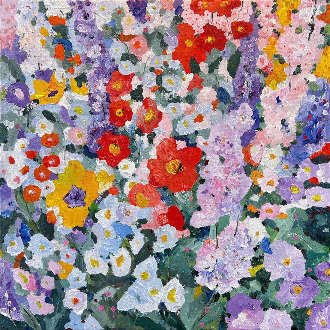 Champ de fleurs pastel