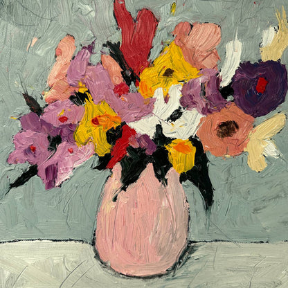 Flowers on a Gray Background