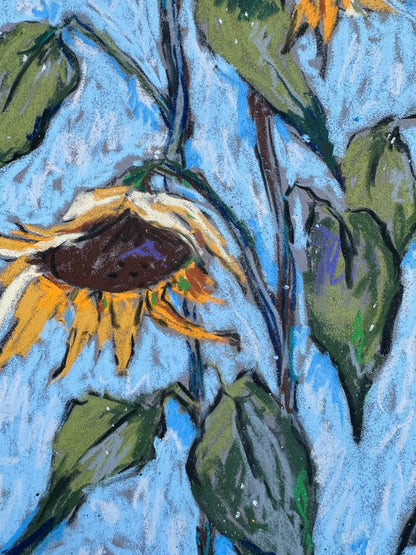 Sunflowers on Blue