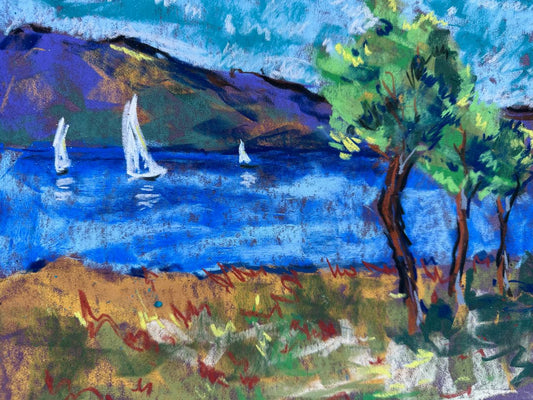 Vivid Landscape with Sailboats