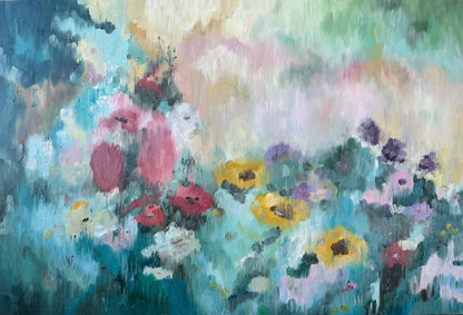 Blumenstrauß in einer weißen Vase