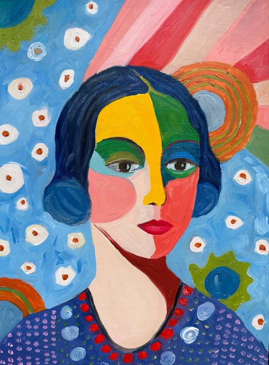 Iris en gris et bleu