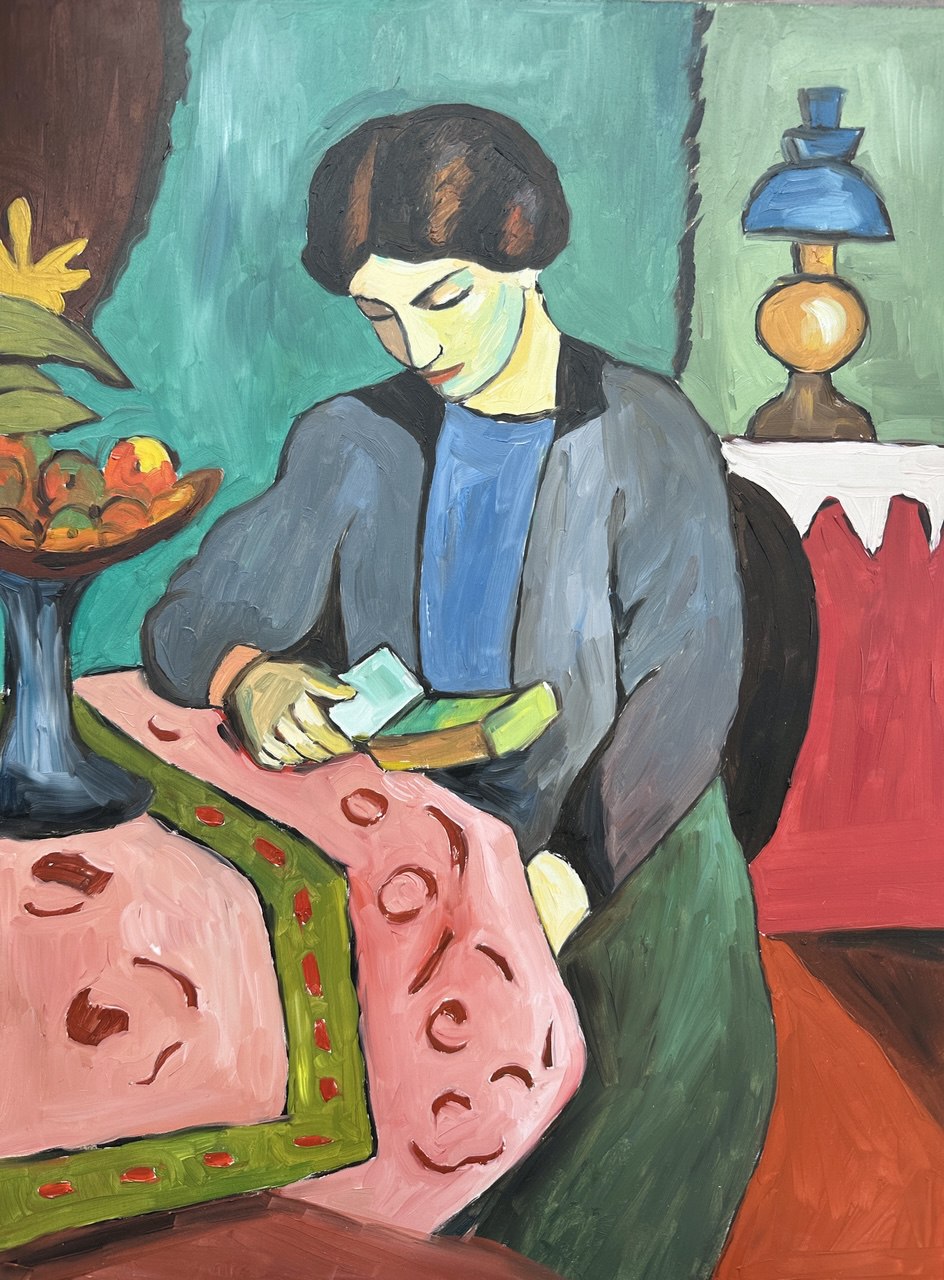 Iris en gris et bleu