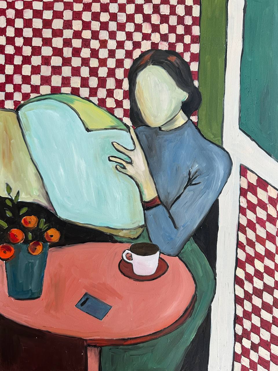 Iris en gris et bleu