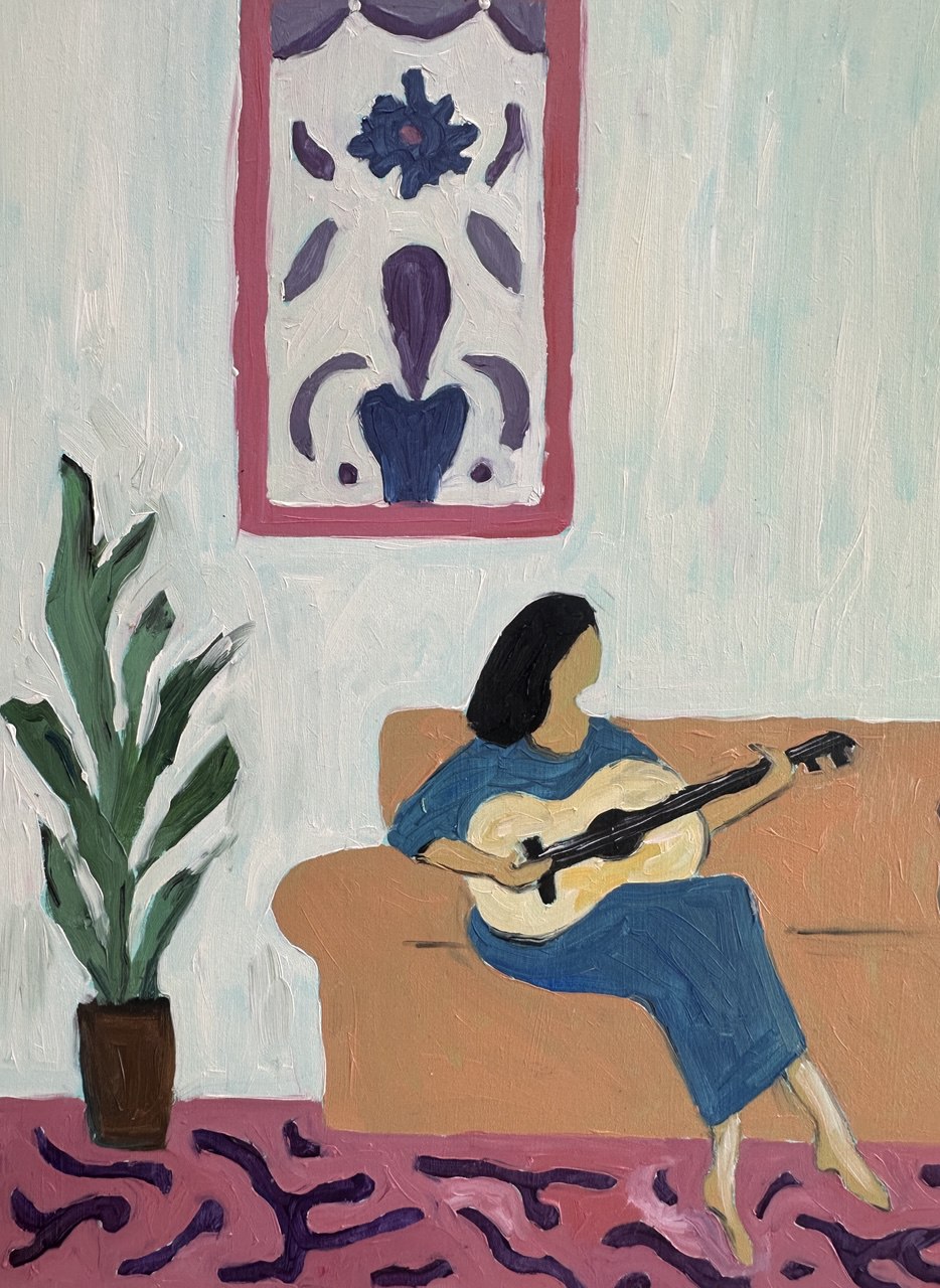 Iris en gris et bleu