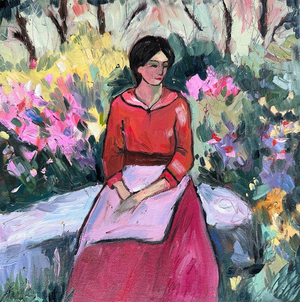 Woman in the Flower Garden